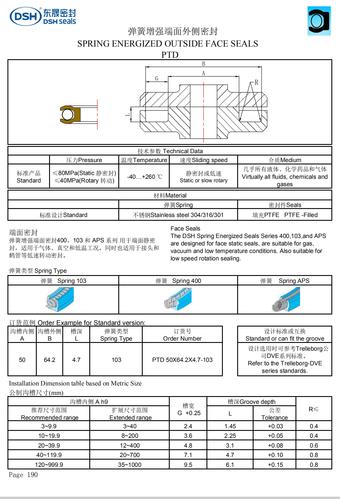 外側(cè)泛塞封PTD