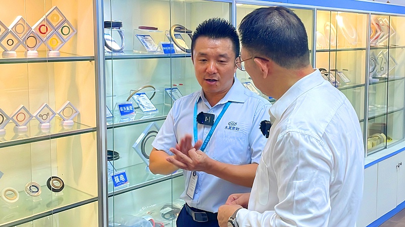 3實(shí)驗(yàn)室與產(chǎn)品展覽室牛商央視財(cái)經(jīng)評(píng)論員單仁與東晟密封件胡燕林 (2)