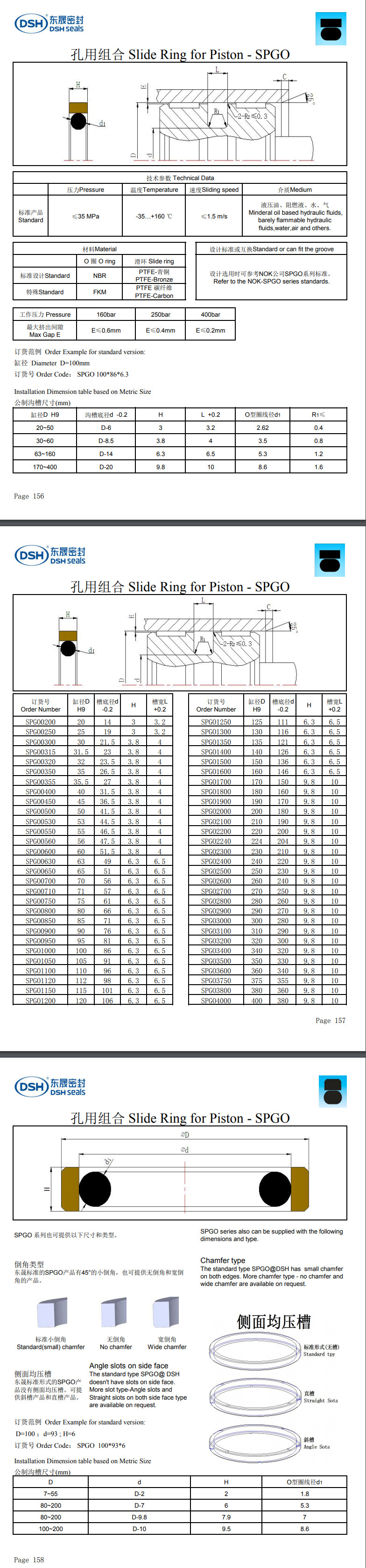 孔用組合密封圈SPGO規(guī)格尺寸表