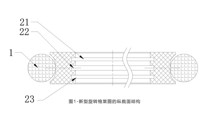 圖1新型旋轉(zhuǎn)格萊圈的縱截面結(jié)構(gòu)及