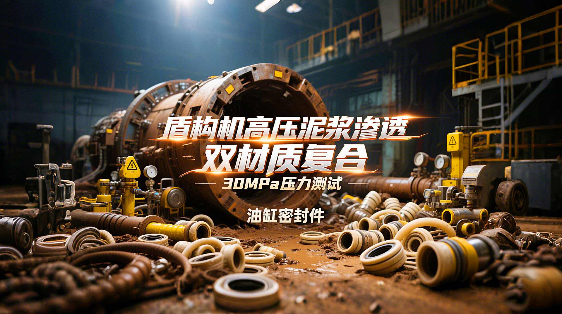 盾構(gòu)機(jī)高壓泥漿滲透！雙材質(zhì)復(fù)合<i style='color:red'>油缸密封圈</i>通過30MPa壓力測(cè)試