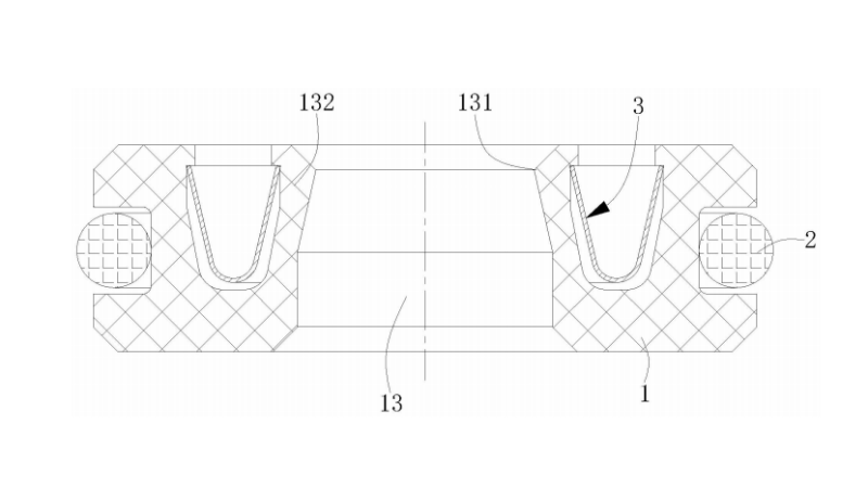 一種耐壓油封件 圖2是本實(shí)用新型的H型油封件的剖視圖